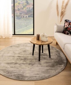 Round viscose rug - Glamour silver