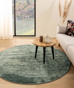 Round viscose rug - Glamour azure blue