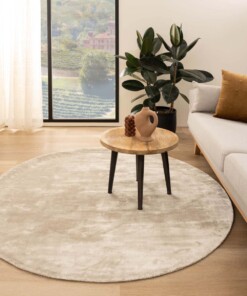 Round viscose rug - Pearl ivory