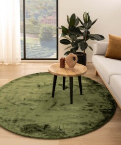 Round viscose rug - Pearl green
