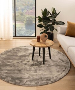 Round viscose rug - Pearl silver