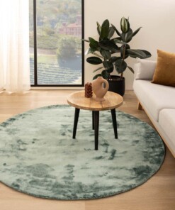 Round viscose rug - Pearl azure blue