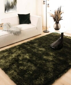 Shaggy rug - Spark olive green