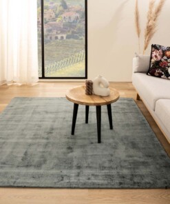 Square viscose rug - Glamour blue