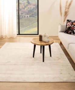 Square viscose rug - Glamour ivory
