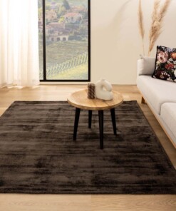 Square viscose rug - Glamour dark brown