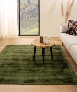 Square viscose rug - Glamour green