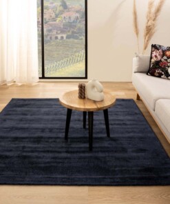 Square viscose rug - Glamour navy blue