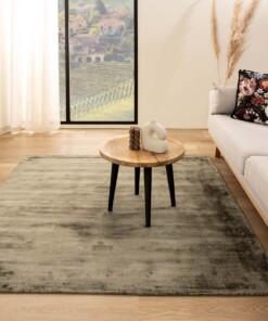 Square viscose rug - Glamour olive green