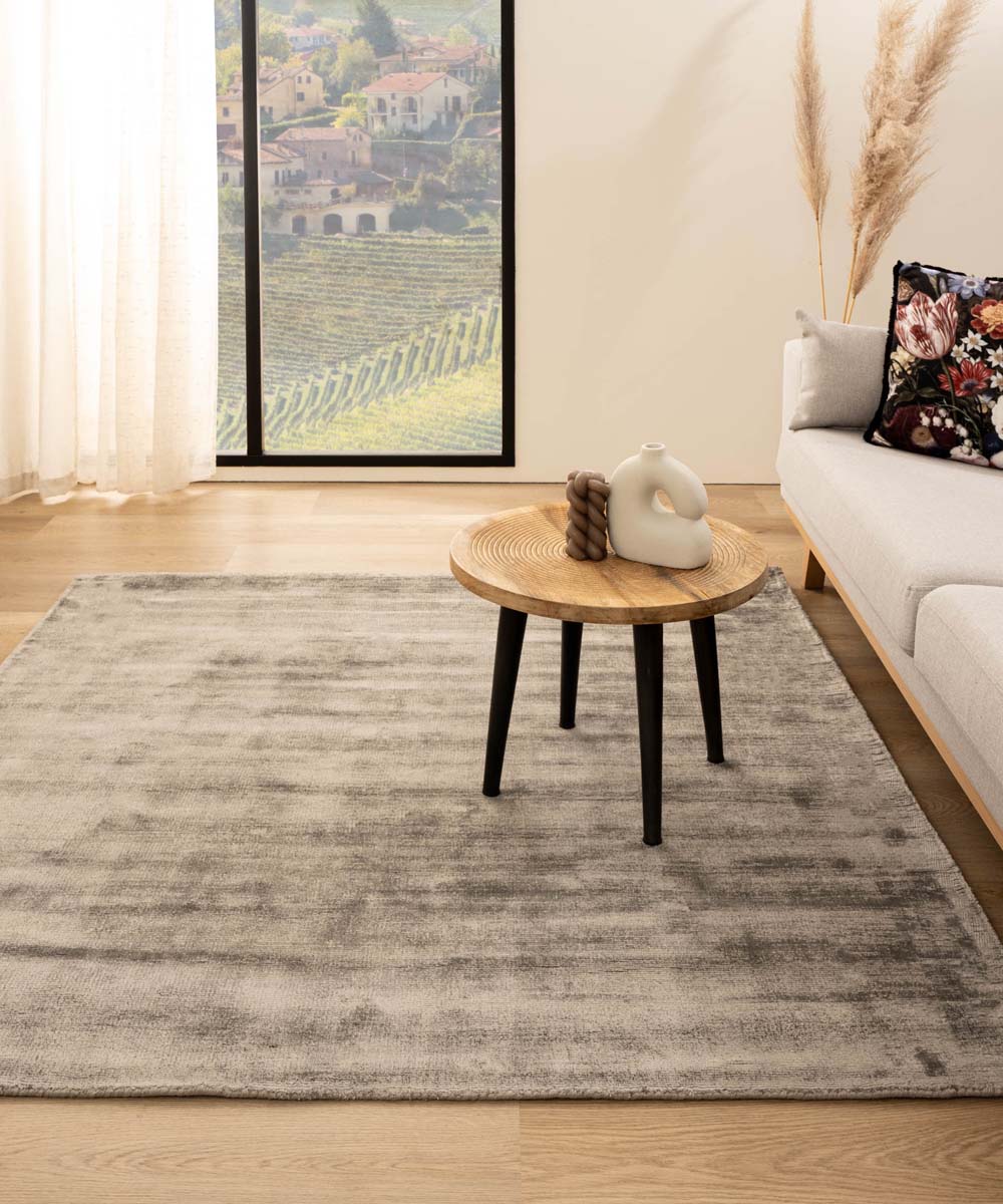 Square viscose rug - Glamour silver Square viscose rug - Glamour silver