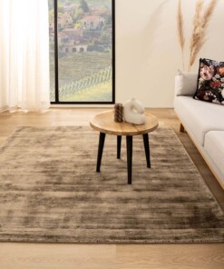 Square viscose rug - Glamour brown
