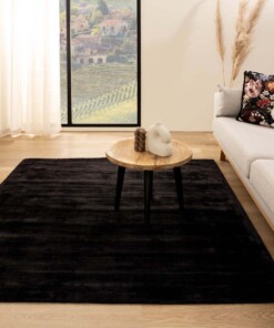 Square viscose rug - Glamour black