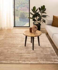 Square viscose rug - Pearl beige