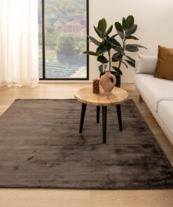 Square viscose rug - Pearl dark brown