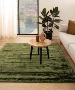 Square viscose rug - Pearl green