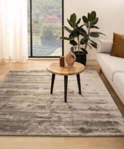 Square viscose rug - Pearl silver