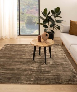 Square viscose rug - Pearl brown