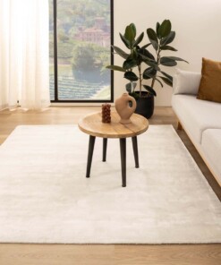 Square viscose rug - Pearl white