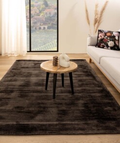 Viscose rug - Glamour dark brown