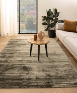 Viscose rug - Pearl olive green