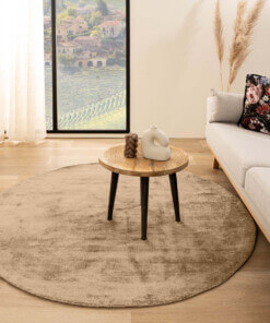 Round viscose rug - Glamour brown