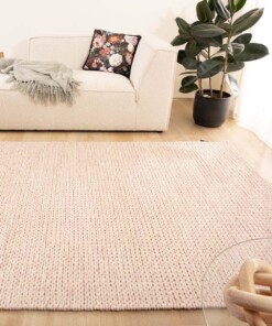 Wool rug - Hyssing cream/pink