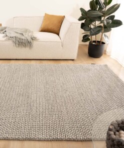 Wool rug - Løkke light grey