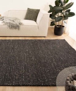 Wool rug - Løkke black