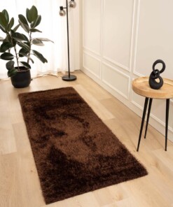Velvet runner rug - Posh dark brown
