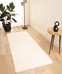 Velvet runner rug - Posh white