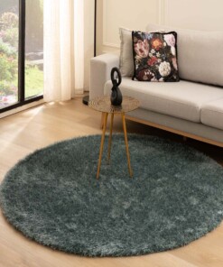 Round velvet rug - Posh blue