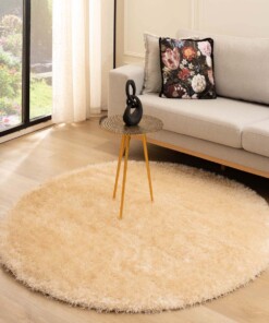 Round velvet rug - Posh champagne