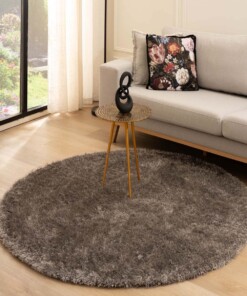 Round velvet rug - Posh grey