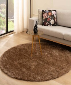 Round velvet rug - Posh brown