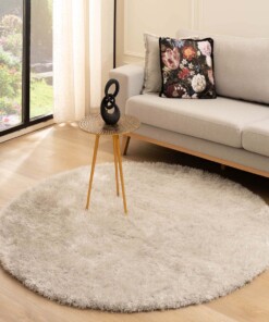 Round velvet rug - Posh light silver