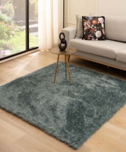 Square velvet rug - Posh blue