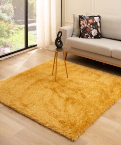 Square velvet rug - Posh gold