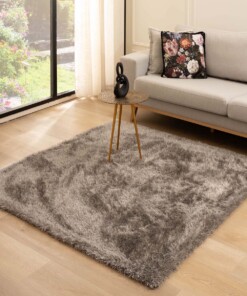 Square velvet rug - Posh grey
