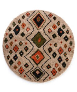 Round thick rug - Artisan beige/multi