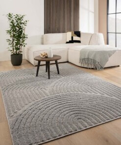 Scandinavian rug - Arc Curve light grey