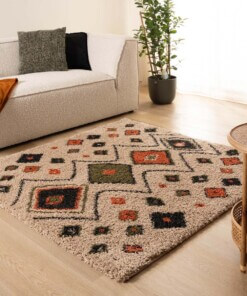 Square thick rug - Artisan beige/multi