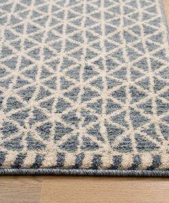 Designer rug​ - Fancy Waves ivory/blue - close up