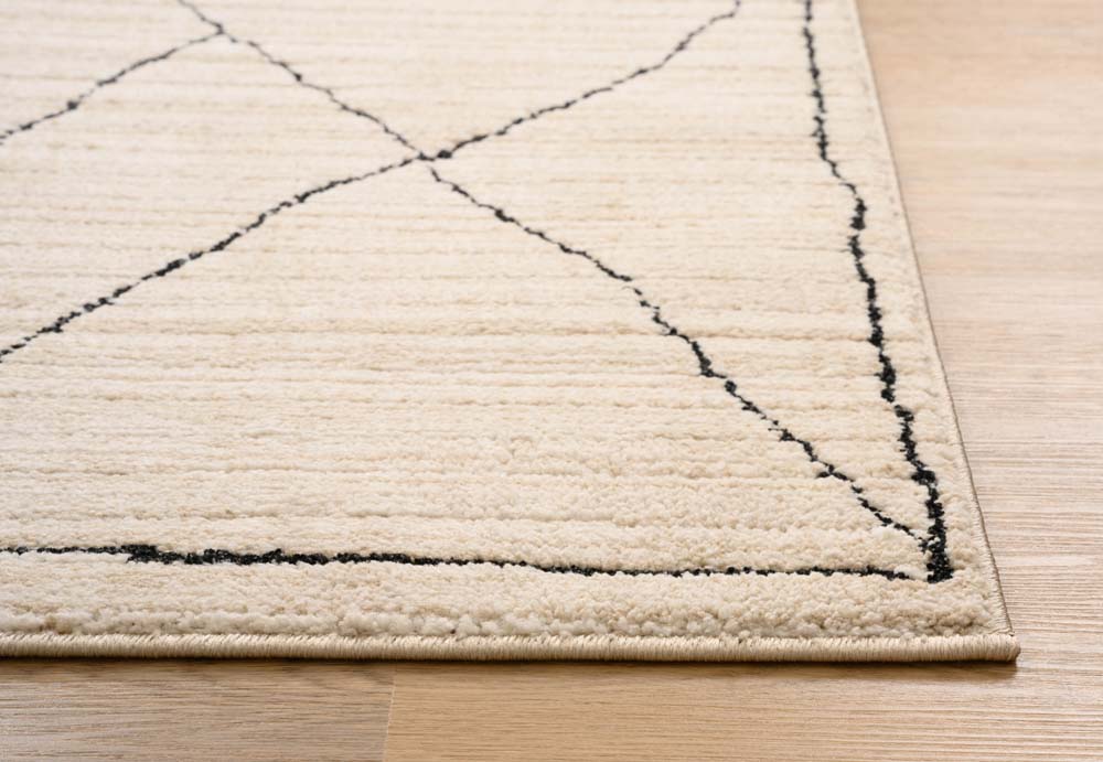 Abstract rug - Fancy Scribble cream - close up Abstract rug - Fancy Scribble cream - close up