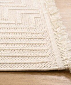 Japandi rug - Knit Refine white - close up, thumbnail
