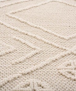 Japandi rug - Knit Tribe white - close up, thumbnail