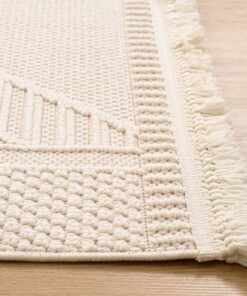 Japandi rug - Knit Diamond white - close up, thumbnail