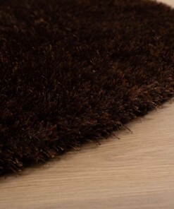 Oval velvet rug - Posh dark brown - close up, thumbnail Oval velvet rug - Posh dark brown - close up, thumbnail
