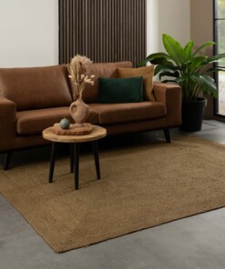 Jute rug - Pure olive green