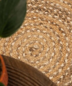 Round jute rug​ - Braided natural