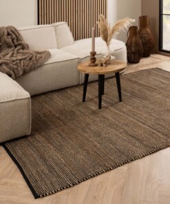Jute rug - Torget natural/black